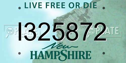 I325872 New Hampshire License Plate