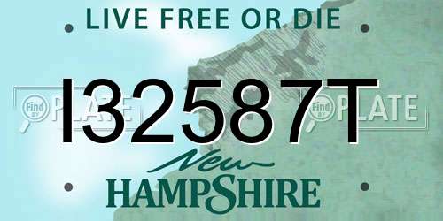 I32587T New Hampshire License Plate