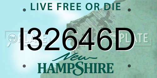 I32646D New Hampshire License Plate