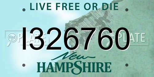 I326760 New Hampshire License Plate