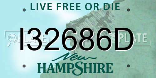 I32686D New Hampshire License Plate