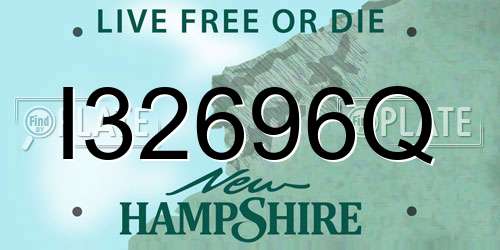 I32696Q New Hampshire License Plate