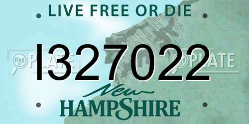 I327022 New Hampshire License Plate