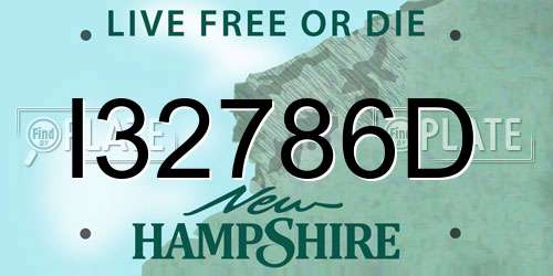 I32786D New Hampshire License Plate