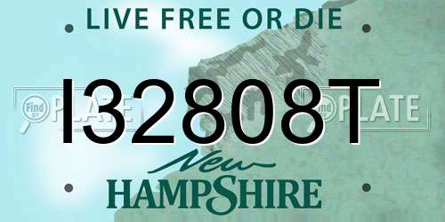 I32808T New Hampshire License Plate