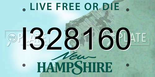 I328160 New Hampshire License Plate