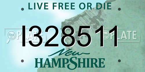 I328511 New Hampshire License Plate