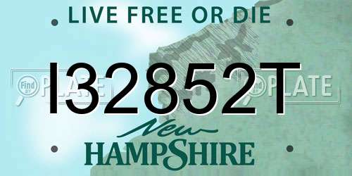 I32852T New Hampshire License Plate