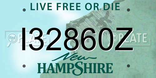 I32860Z New Hampshire License Plate