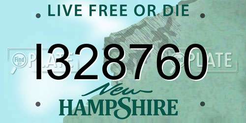 I328760 New Hampshire License Plate