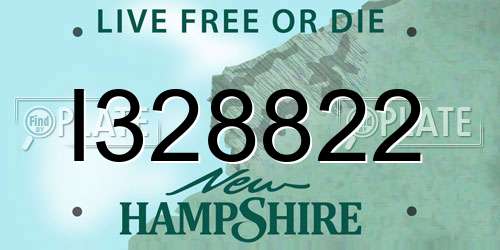 I328822 New Hampshire License Plate