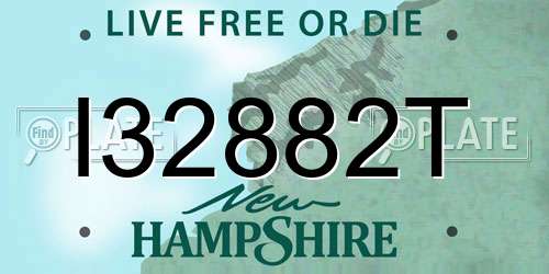 I32882T New Hampshire License Plate