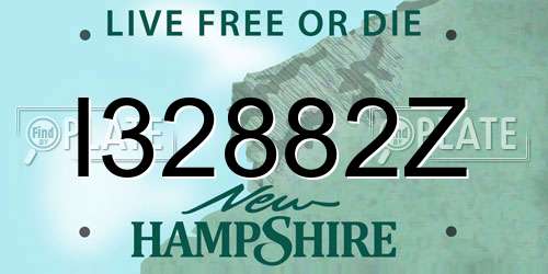 I32882Z New Hampshire License Plate