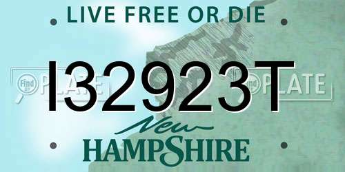 I32923T New Hampshire License Plate
