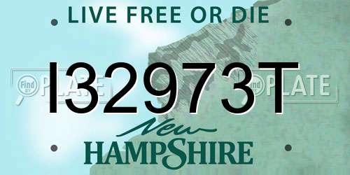 I32973T New Hampshire License Plate