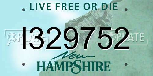 I329752 New Hampshire License Plate