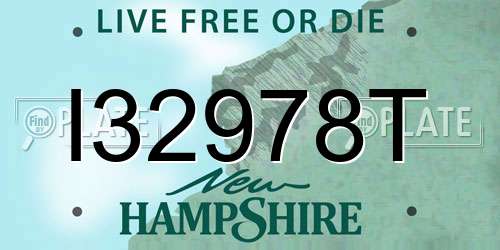 I32978T New Hampshire License Plate