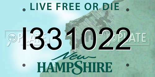 I331022 New Hampshire License Plate