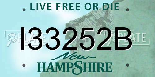 I33252B New Hampshire License Plate