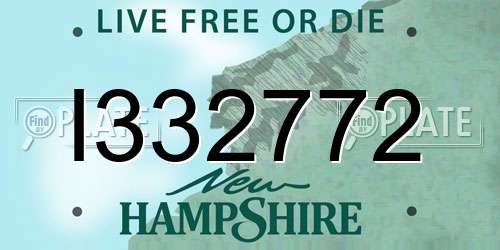 I332772 New Hampshire License Plate