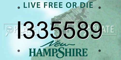 I335589 New Hampshire License Plate