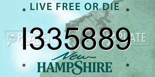I335889 New Hampshire License Plate