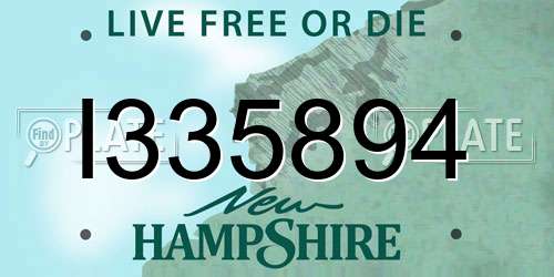 I335894 New Hampshire License Plate