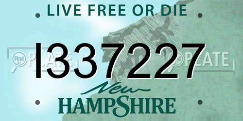 I337227 New Hampshire License Plate
