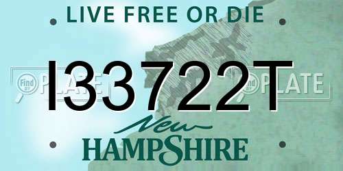 I33722T New Hampshire License Plate