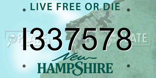 I337578 New Hampshire License Plate