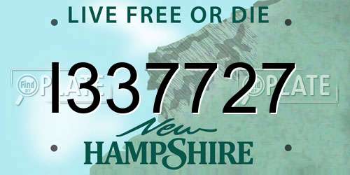 I337727 New Hampshire License Plate