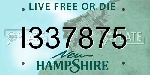 I337875 New Hampshire License Plate
