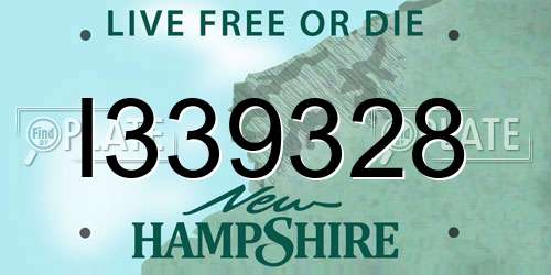 I339328 New Hampshire License Plate