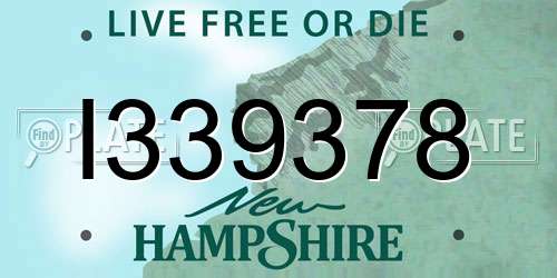 I339378 New Hampshire License Plate