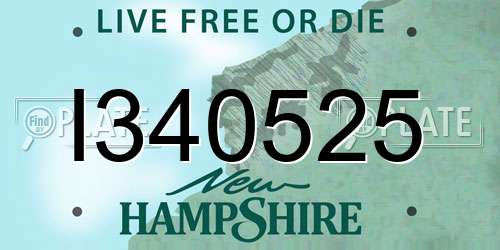 I340525 New Hampshire License Plate
