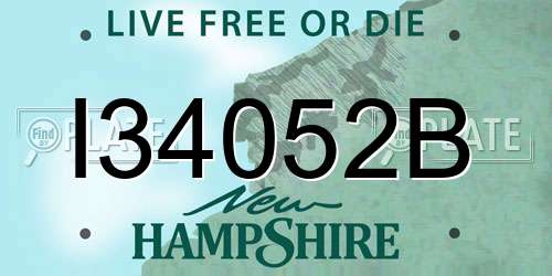 I34052B New Hampshire License Plate