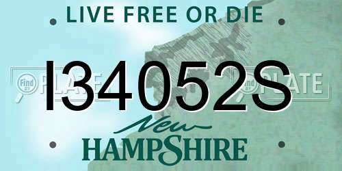 I34052S New Hampshire License Plate