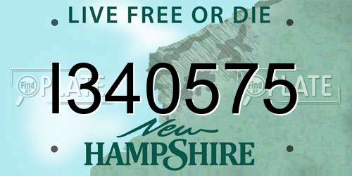 I340575 New Hampshire License Plate
