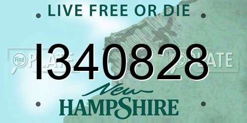 I340828 New Hampshire License Plate
