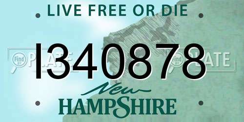 I340878 New Hampshire License Plate