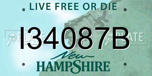 I34087B New Hampshire License Plate