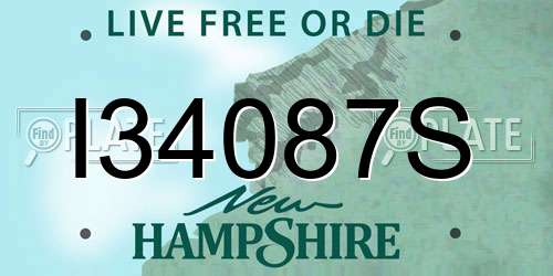 I34087S New Hampshire License Plate