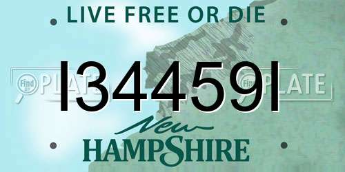 I34459I New Hampshire License Plate