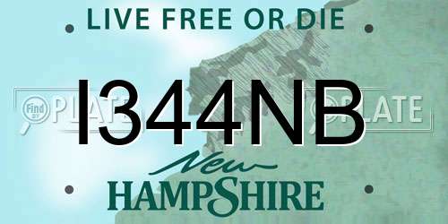 I344NB New Hampshire License Plate