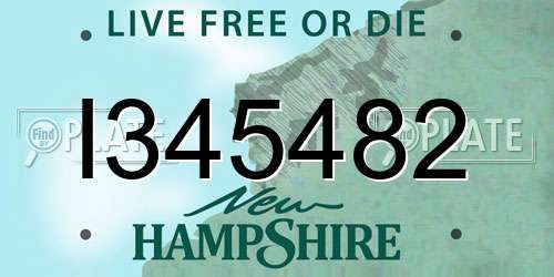 I345482 New Hampshire License Plate