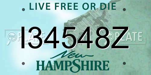 I34548Z New Hampshire License Plate