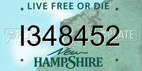 I348452 New Hampshire License Plate
