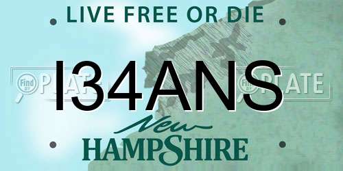 I34ANS New Hampshire License Plate