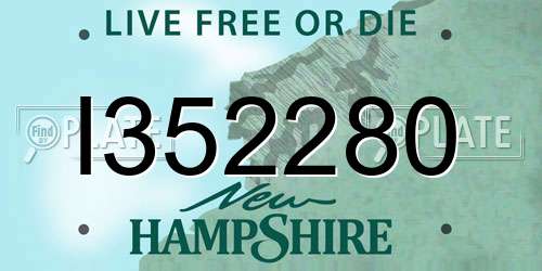 I352280 New Hampshire License Plate