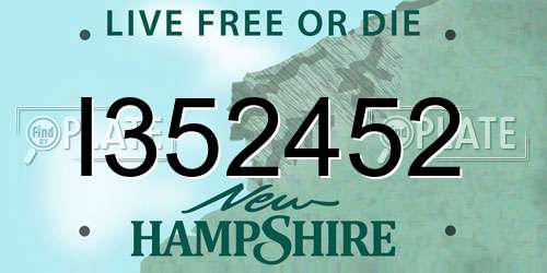 I352452 New Hampshire License Plate